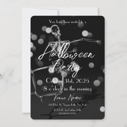 Creëer Je eigen dansende röntgenskelet Halloween Kaart (Voorkant)