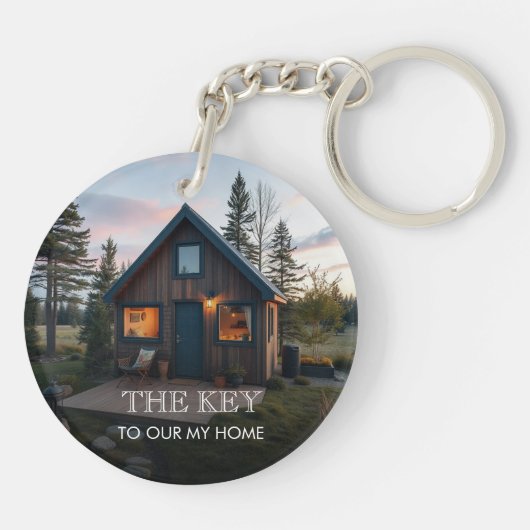 Creëer je eigen De sleutel tot mijn kleine huisfot Sleutelhanger (Achterkant)