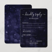 Creëer je eigen diepblauwe Bokeh Waters RSVP Kaartje (Voorkant / Achterkant)