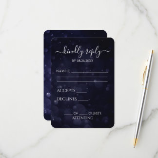 Creëer je eigen diepblauwe Bokeh Waters RSVP Kaartje