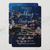 Creëer je eigen diepblauwe verstrooide bloemen kaart (Voorkant / Achterkant)