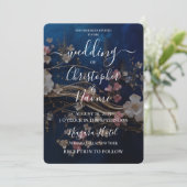 Creëer je eigen diepblauwe verstrooide bloemen kaart (Staand voorkant)