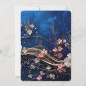 Creëer je eigen diepblauwe verstrooide bloemen kaart (Achterkant)