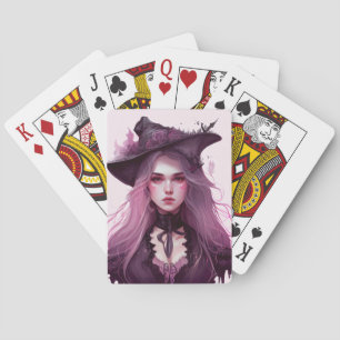 Creëer Je eigen donkere Paarse heks Pokerkaarten