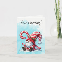 Creëer Je eigen dromerige pepermunt kerstgnoom Feestdagen Kaart