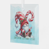 Creëer Je eigen dromerige pepermunt kerstgnoom Glas Ornament (Voorkant links)