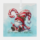 Creëer Je eigen dromerige pepermunt kerstgnoom Glas Ornament (Achterkant)