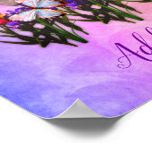 Creëer je eigen eenhoorn en vlinders fantasie poster (Hoek)