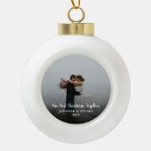 Creëer je eigen eerste kerst samen foto keramische bal ornament (Voorkant)