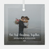 Creëer je eigen eerste kerstfeest met foto glas ornament (Voorkant)