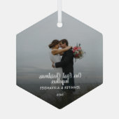 Creëer je eigen eerste kerstfeest met foto glas ornament (Achterkant)