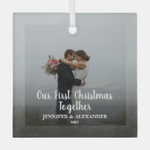 Creëer je eigen eerste kerstfeest met foto glas ornament (Voorkant)