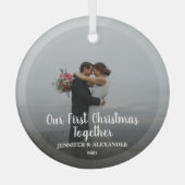 Creëer je eigen eerste kerstfeest met foto glas ornament (Voorkant)