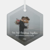 Creëer je eigen eerste kerstfeest met foto glas ornament (Voorkant)