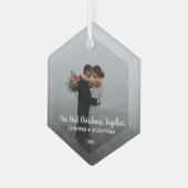Creëer je eigen eerste kerstfeest met foto glas ornament (Voorkant links)