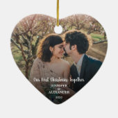 Creëer je eigen eerste kerstfeest met foto keramisch ornament (Achterkant)