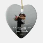 Creëer je eigen eerste kerstfeest met foto keramisch ornament (Rechts)