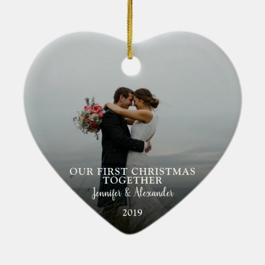 Creëer je eigen eerste kerstfeest met foto keramisch ornament (Achterkant)