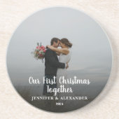 Creëer je eigen eerste kerstfeest met foto zandsteen onderzetter (Voorkant)