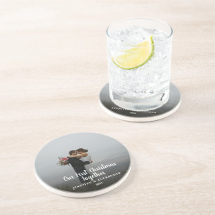 Creëer je eigen eerste kerstfeest met foto zandsteen onderzetter