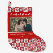 Creëer je eigen eerste kerstfeest samen foto kleine kerstsok (Voorkant)