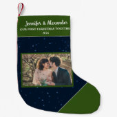 Creëer je eigen eerste kerstfeest samen foto kleine kerstsok (Voorkant)