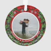 Creëer je eigen eerste kerstfeest samen foto ornament (achterkant)