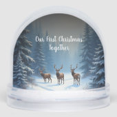 Creëer je eigen eerste kerstfeest samen foto sneeuwbol (Voorkant)