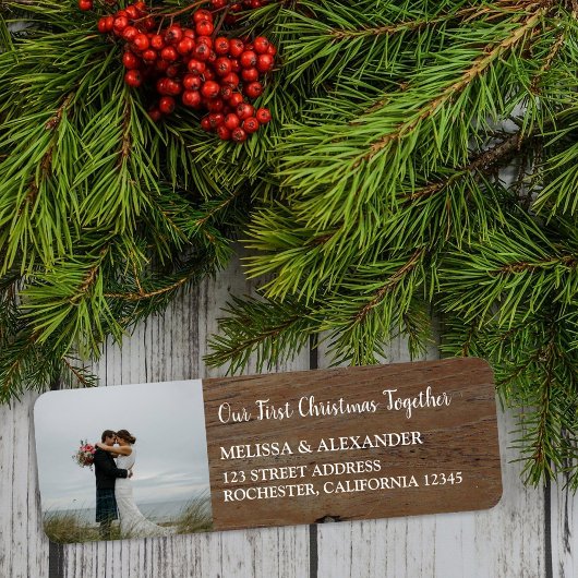 Creëer je eigen eerste kerstfoto samen etiket