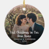 Creëer je eigen Eerste Kerstmis op nieuwe foto Keramisch Ornament (Achterkant)