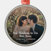 Creëer je eigen Eerste Kerstmis op nieuwe foto Metalen Ornament (Voorkant)