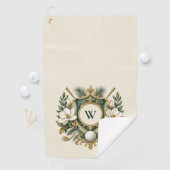 Creëer Je Eigen Elegant Bloemrijk Monogram Golfhanddoek (Insitu)