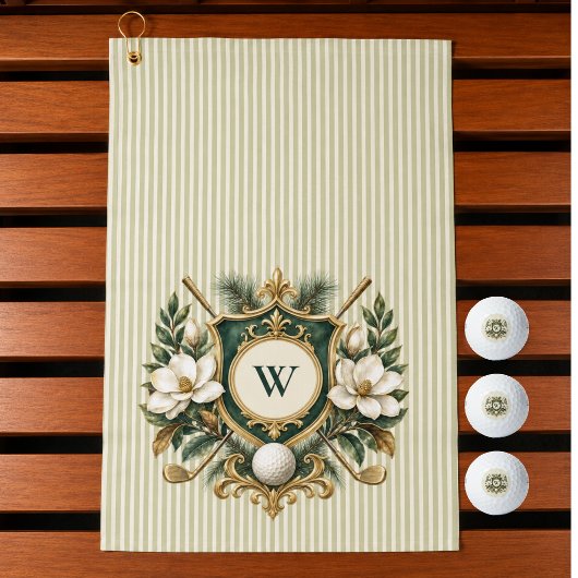 Creëer Je Eigen Elegant Bloemrijk Monogram Golfhanddoek