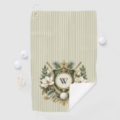 Creëer Je Eigen Elegant Bloemrijk Monogram Golfhanddoek (Insitu)