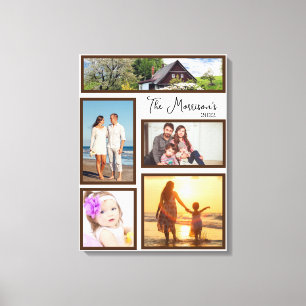 Creëer je eigen elegante familiefoto collage canvas afdruk
