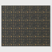 Creëer Je Eigen Elegante Gouden Mystieke Patchwork Cadeaupapier (Vlak)