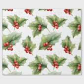 Creëer je eigen elegante Red Holly Cadeaupapier (Vlak)