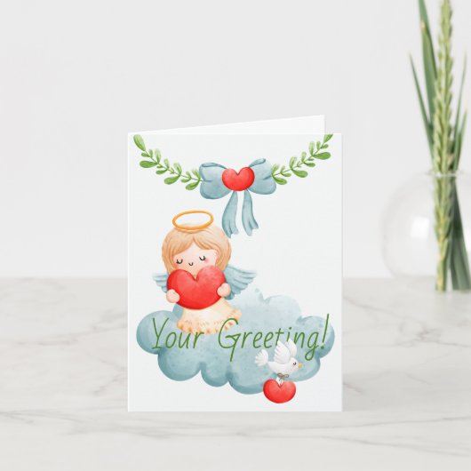 Creëer Je eigen engel van liefde Kerstmis Feestdagen Kaart (Voorkant)