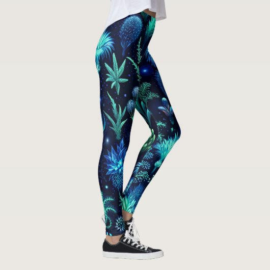 Creëer je eigen etherische turkooizen veldbloemen leggings (Rechts)
