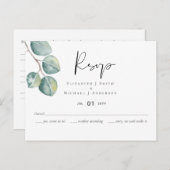 Creëer Je eigen Eucalyptus Greenery Wedding Briefkaart (Voorkant / Achterkant)