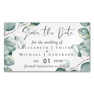 Creëer Je eigen Eucalyptus Greenery Wedding Magnetisch Visitekaartje