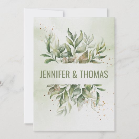 Creëer je eigen Eucalyptus Leaves bruiloft Kaart (Voorkant)