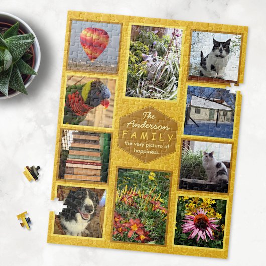 Creëer Je eigen familie Foto Collage Name Honey Legpuzzel