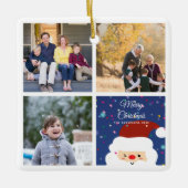 Creëer Je eigen familie fotocollage kerst Keramisch Ornament (Voorkant)