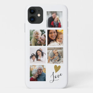 Creëer je eigen familie liefde 6 Foto collage Case-Mate iPhone Case