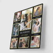 Creëer Je eigen familie of bruiloft 8 Foto Collage Vierkante Klok (Hoek)