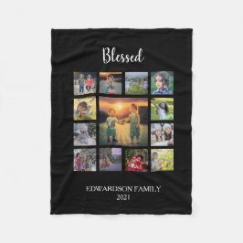 Creëer je eigen familiefogramnaam voor collage fleece deken