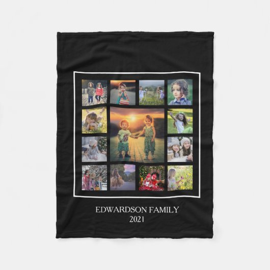 Creëer je eigen familiefogramnaam voor collage fleece deken (Voorkant)
