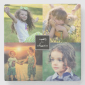 Creëer je eigen familiefogramnaam voor collage stenen onderzetter (Voorkant)