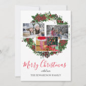 Creëer je eigen familieforcollage Merry Feestdagenkaart (Voorkant)